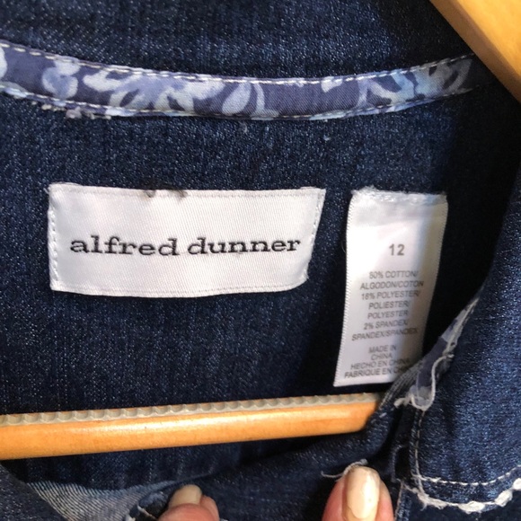 Blue Denim Jacket w/ White Trim Alfred Dunner - Picture 7 of 9